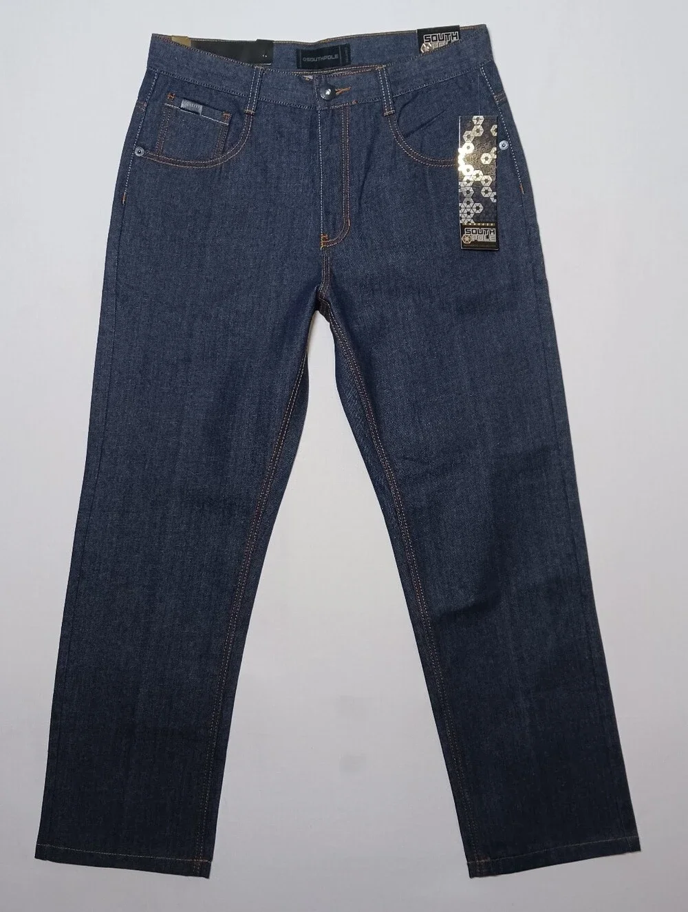 Vintage Southpole Mens Relaxed Fit Jeans 36X32 Raw Indigo Blue Denim Y2K